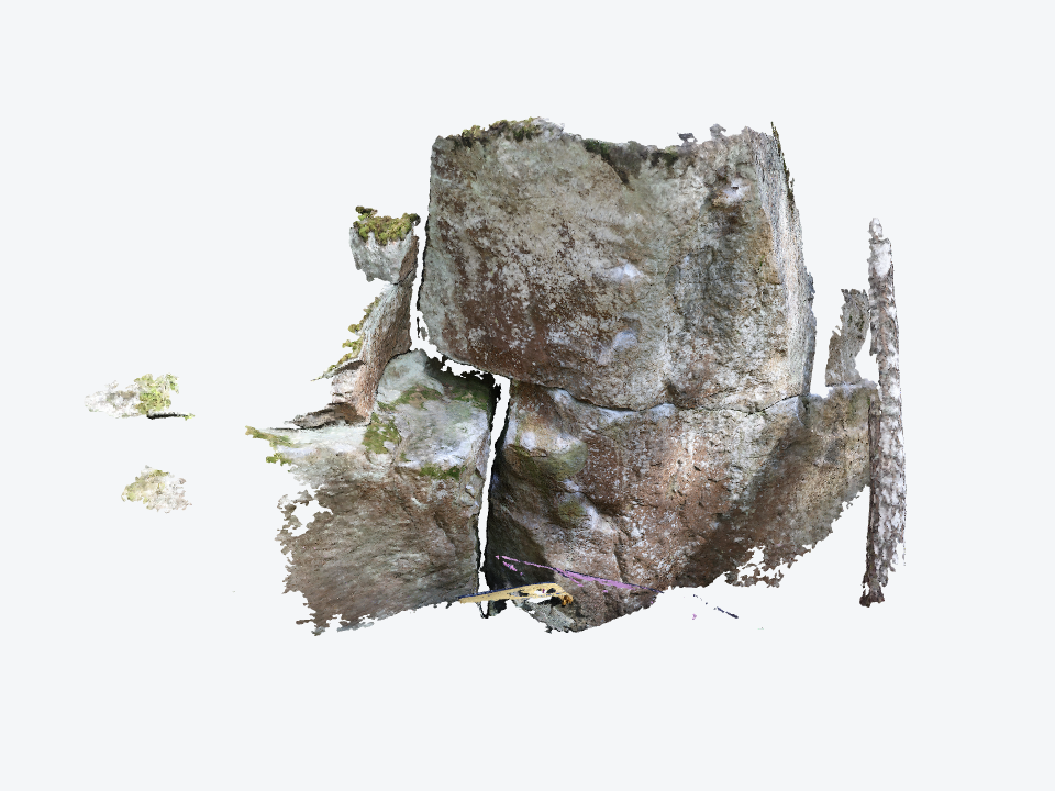 Painajainen boulder photogrammetry model in its default viewer orientation